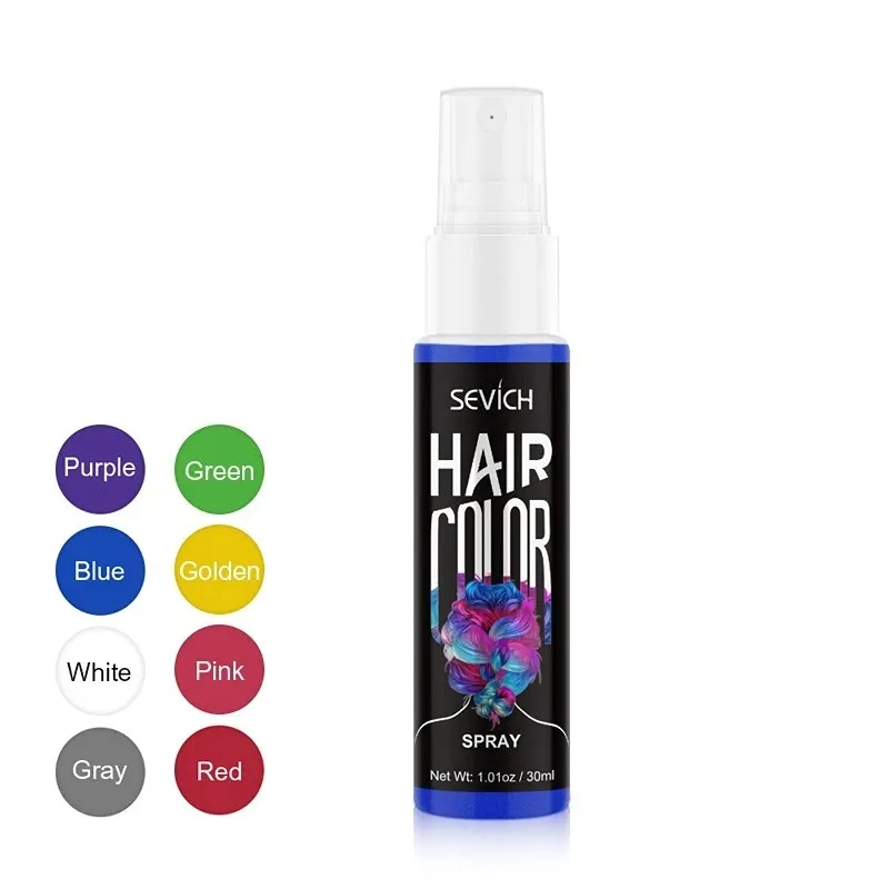 2024 Spray rapide jetable Spray rapide durée durée de la sécurité imperméable Dye pour cheveux violet rouge blanc mode de cheveux instantanés Couleur de cheveux pour les cheveux rapides