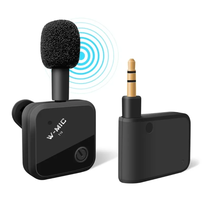 Microfones sem fio Conjunto de microfones Lavalier Broadcast Lapeel Microfone Gravação de vídeo Carregável portátil para transmissão ao vivo Dropship