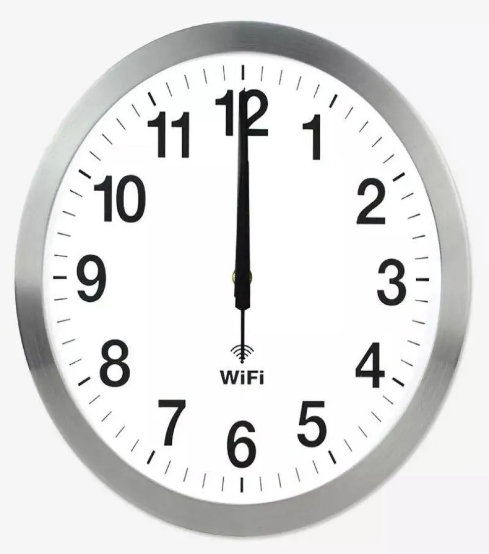 Mute Wall Clock Stylish Smart WIFI Automatic Time Synchronization Modern Minimalist Living Room Quartz Home2860671