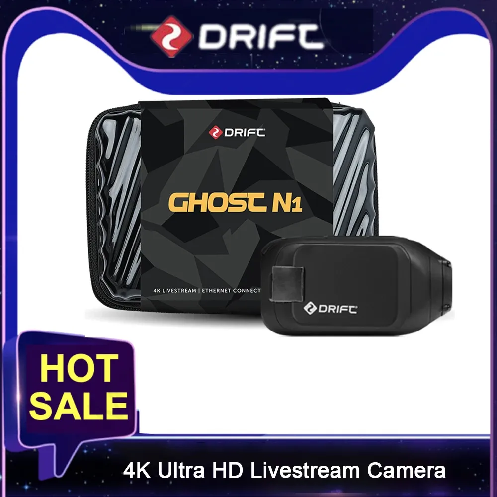 Kameror Drift Ghost N1 Action Camera RJ45 Interface Remote Control 4K Ultra HD Live Poe Power Supply Sport Camera för YouTube Live