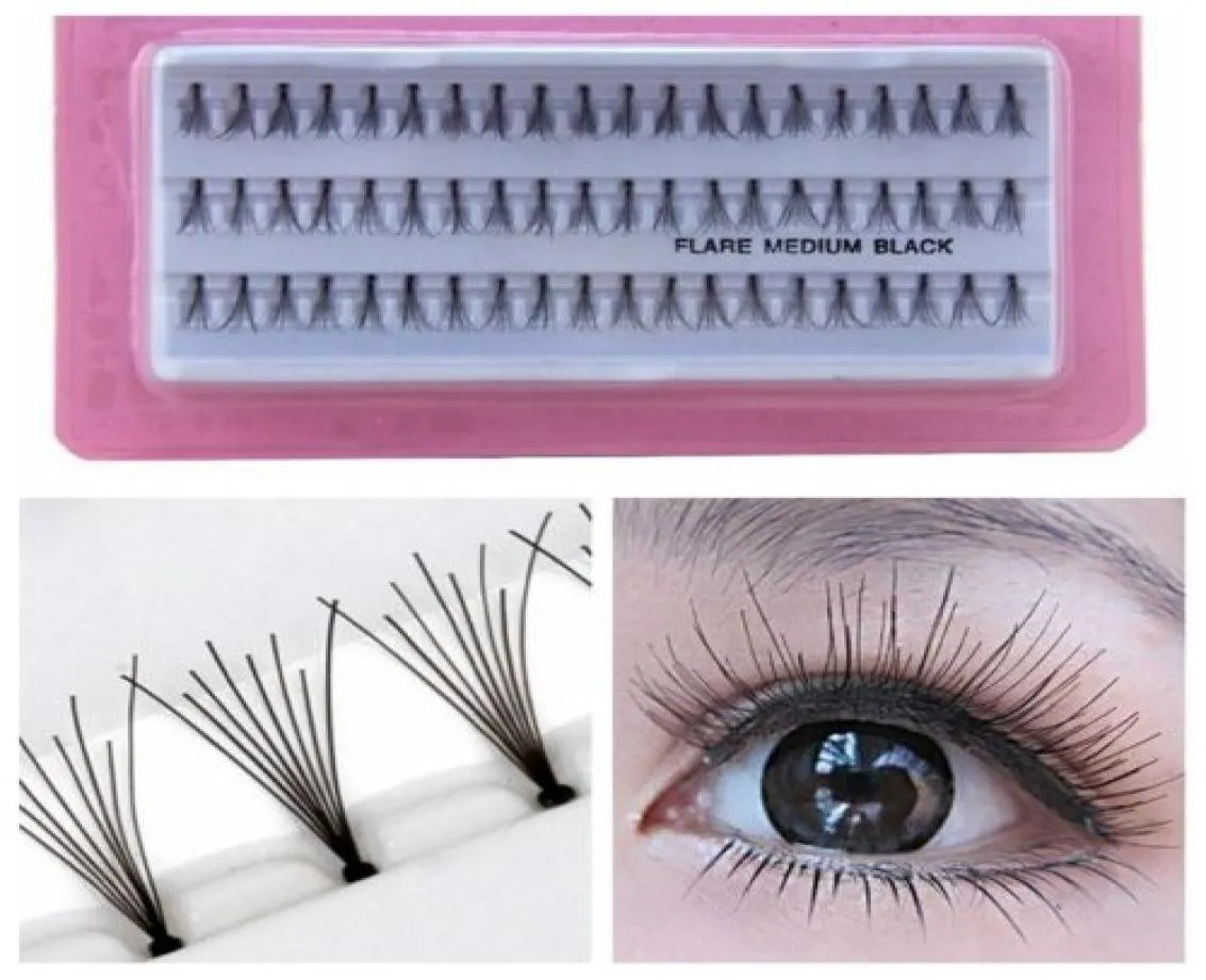 Hele60PCSSet individuele wimpers zwarte valse wimper Natural Long Cluster Eye Lashes Extension Makeup Beauty Health Makeup 87847088