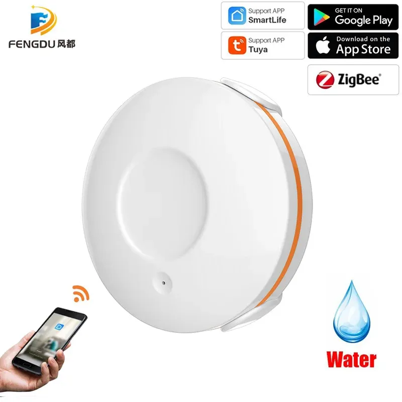 Detector Smart Home Water Fakage Sensor System Tuya Wi -Fi Zigbee Protection contra vazamentos de água funciona com Alexa