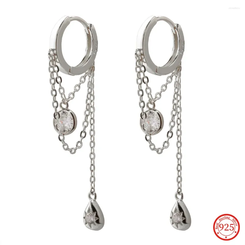 Boucles d'oreilles Stud Charm Long Drop Women 925 Silver Jewelry Classic Classic Hoop High Quality Gift