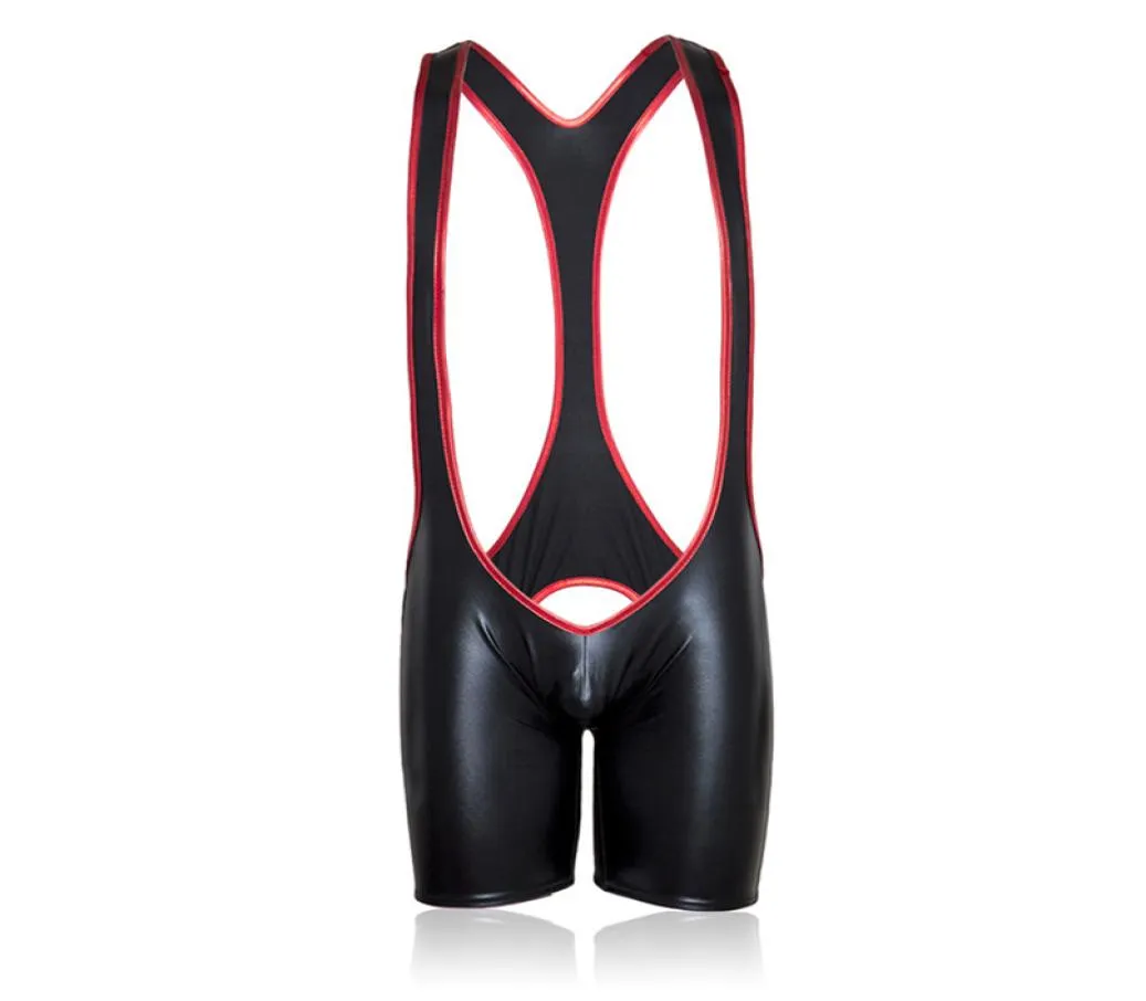 Maryxiong PU кожаный боди комбинезон для мужчин мужской рабство Краткое фетиш -раб сексуальный игровой сустав SM BDSM для взрослых секс -игрушка7488257