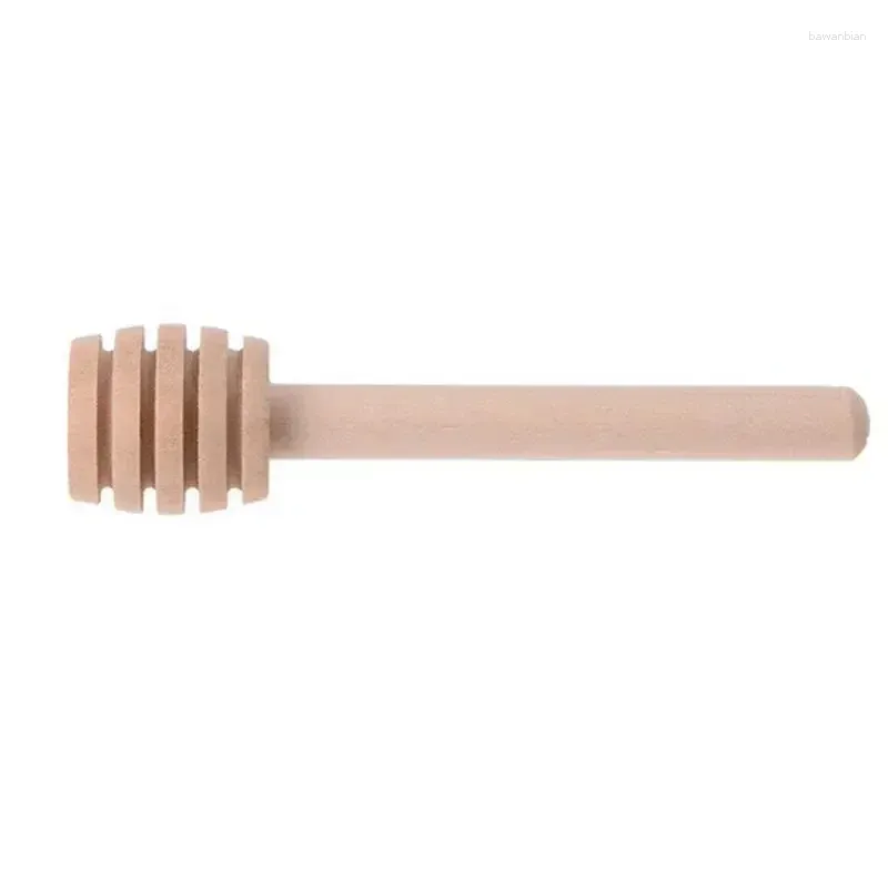 Skedar 30st honung bar stick rör trämadar mini lång sked burk 8 cm för