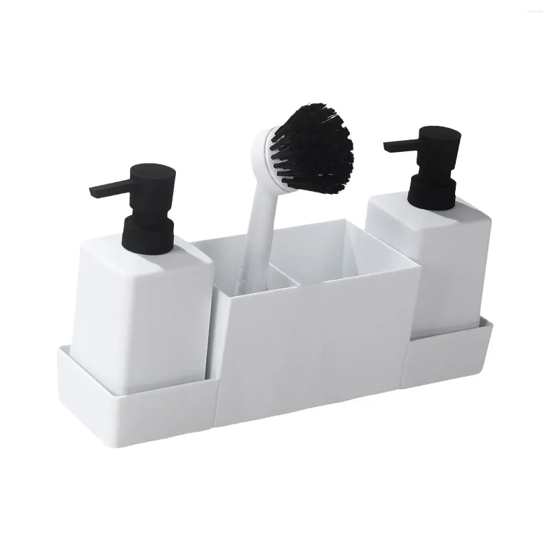 Liquid Soap Dispenser Countertop Hand For Sponges Scrubbers With Storage