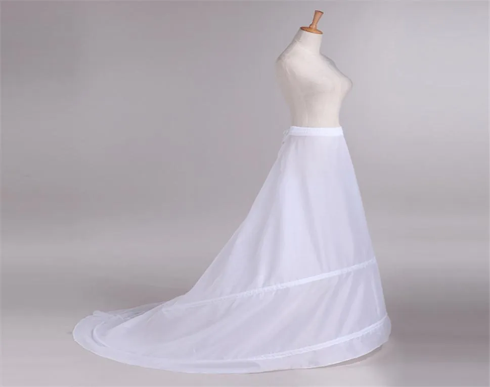 Weißer Unterrock -Hochzeitsrock Petticoats Slip Hochzeitszubehör Chemise 2 Reifen für eine Linie Heckkleid Petticoat Crinoline3071150