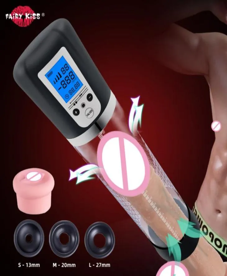 Bomba de pênis elétrico USB Recarregável Automático Aumentador A vácuo Extender Macho Macho ALMARGER SEXY TOY9742092