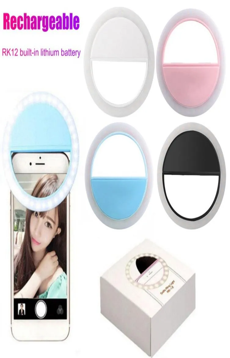 RK12 Ring LED Selfie Ring Light do iPhone11 Universal Selfie Lampa telefon komórkowy Pordelable Flash Ring na smartfon5478778