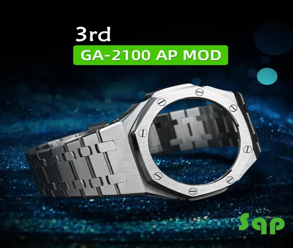 3 세대 GA2100 케이스 수정 GA2110 Watchband Bezel 100 금속 316L 스테인리스 스틸 LJ2011266080405