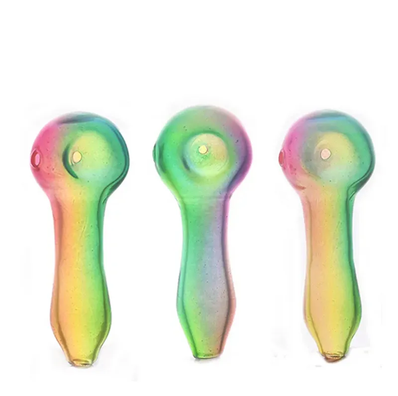 2pcs tigela de vidro Tubos de fumantes para fumantes de mão exclusiva Fumando contas de colher de mão Pipes Pyrex Glass Smoking Pipes