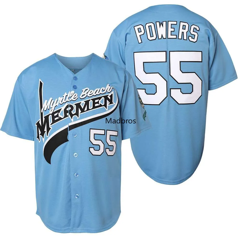 Polos Polos Kenny Powers Baseball koszulka 55 Myrtle Beach Mermen Movie Baseball Jersey Colplay koszulka wszystkie zszyte męskie rozmiar s-xxxl