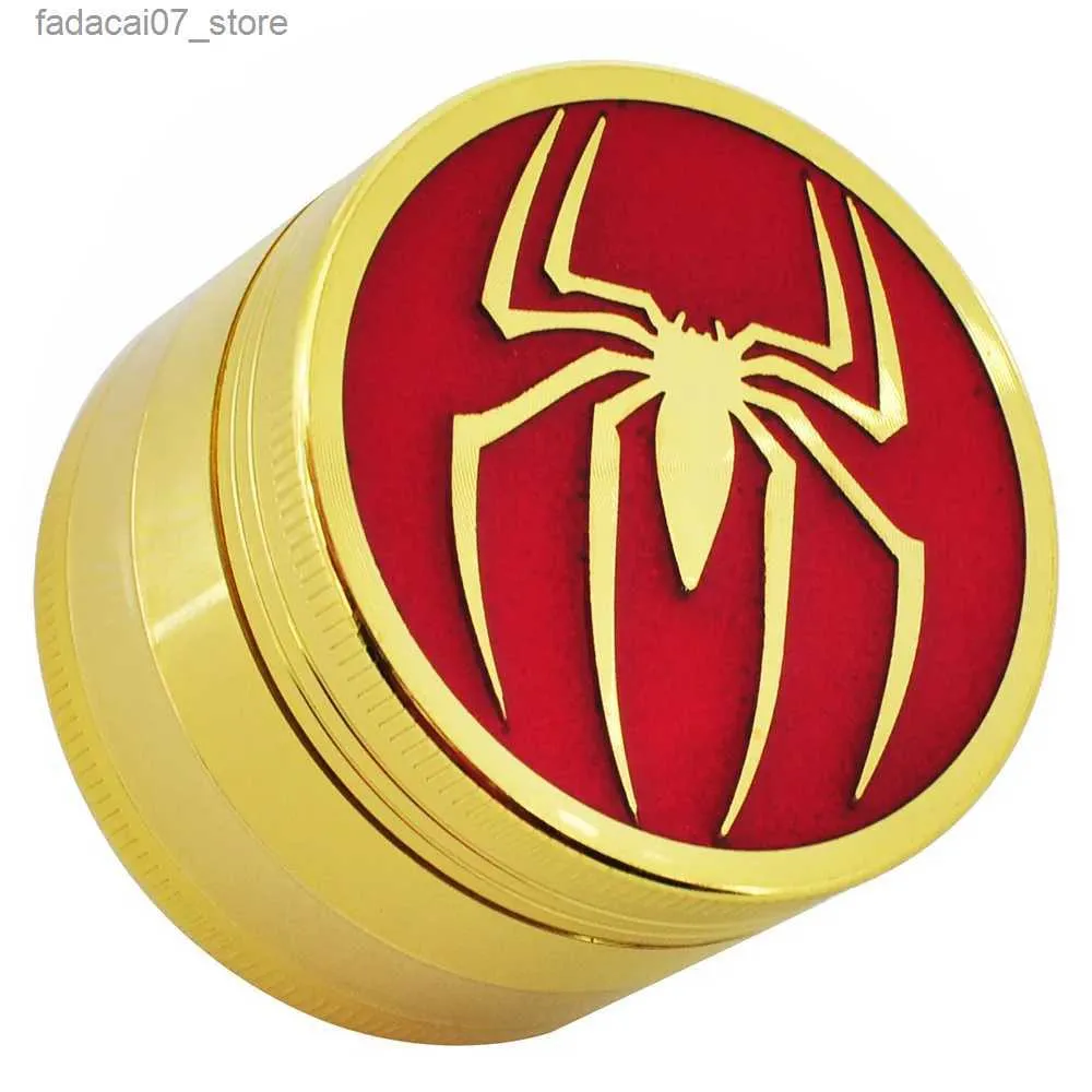 Herb Grinder Spider Spider 4 couches 50 mm Métal de plaindre en métal Manuel d'épices accessoires de coupe-poivre pour hommes et cadeau noir Q240408