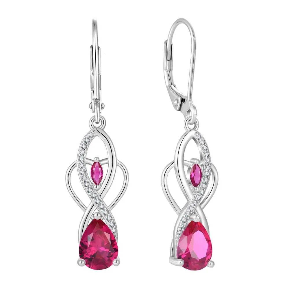 Boucles d'oreilles en forme de cœur de Timfroz Pur Sier Birthstone Spiral Pendant avec des boucles d'oreilles en zircone cubique, adaptée à son Noël