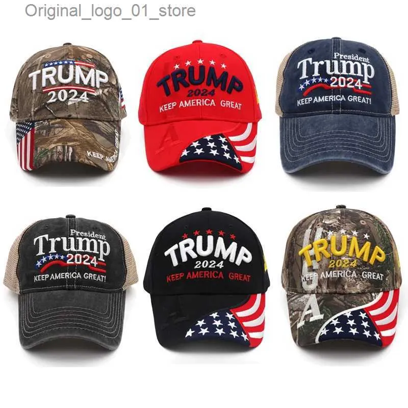 قبعات الكرة دونالد ترامب 2024 ماجا قبعة البيسبول كامو كاغ جعل أمريكا رائعة مرة أخرى Snapback قبعة الرئاسة Q240408