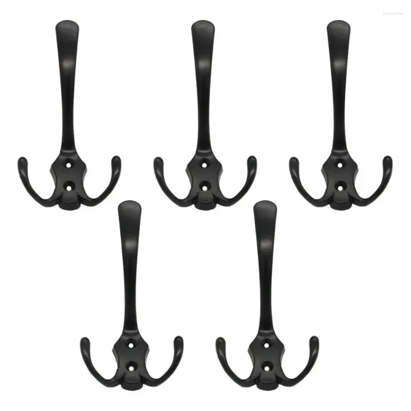 Kancalar 5pcs Metal Duvar Hook Vida Montaj Modern Çinko Alaşım Çok Fonksiyonlu Giysiler Havlu Şemsiye Çanta Kapısı Arka Askısı