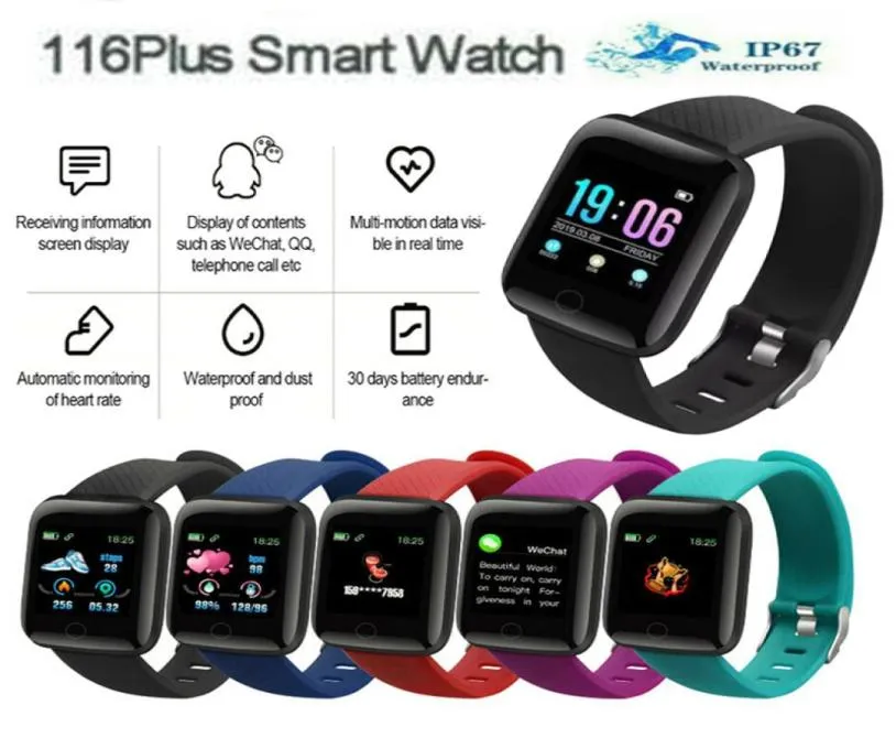 ID116 Plus Watch Smart Watch Color Display Pulseiras com rastreador de atividades de frequência cardíaca Devices Device1198847