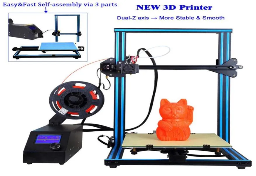 2019 mais recente impressora 3D Metal Frame Metal Kit de precisão de alta qualidade Filamento SDCARD LCD A10S RESUMO DE FAIL DE POWER FAIL
