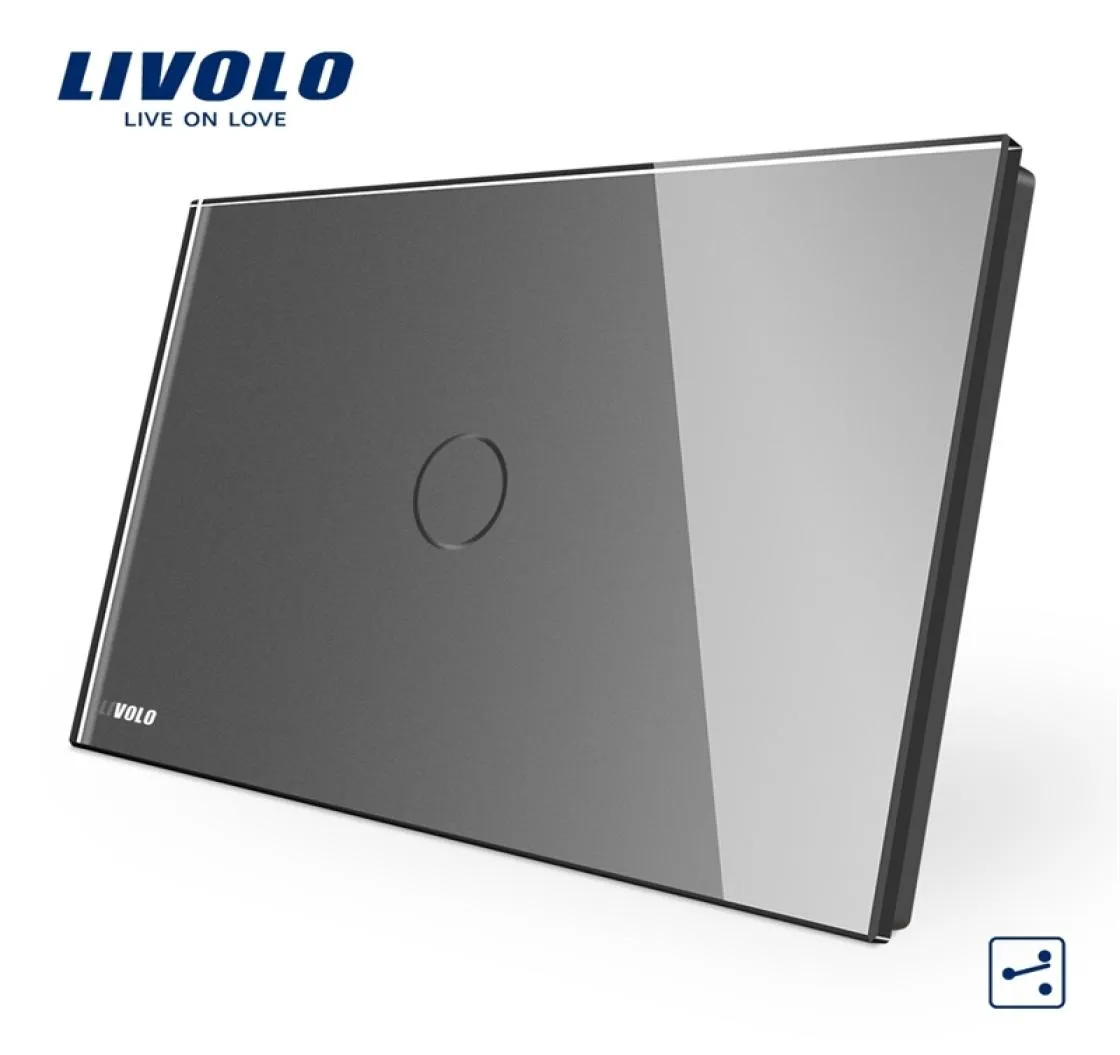 Livolo au US C9 Standard Touch Switch Grau Kristallglas Panel2ways Touch Control Light Switchcross Remote Wireless Control T208812060