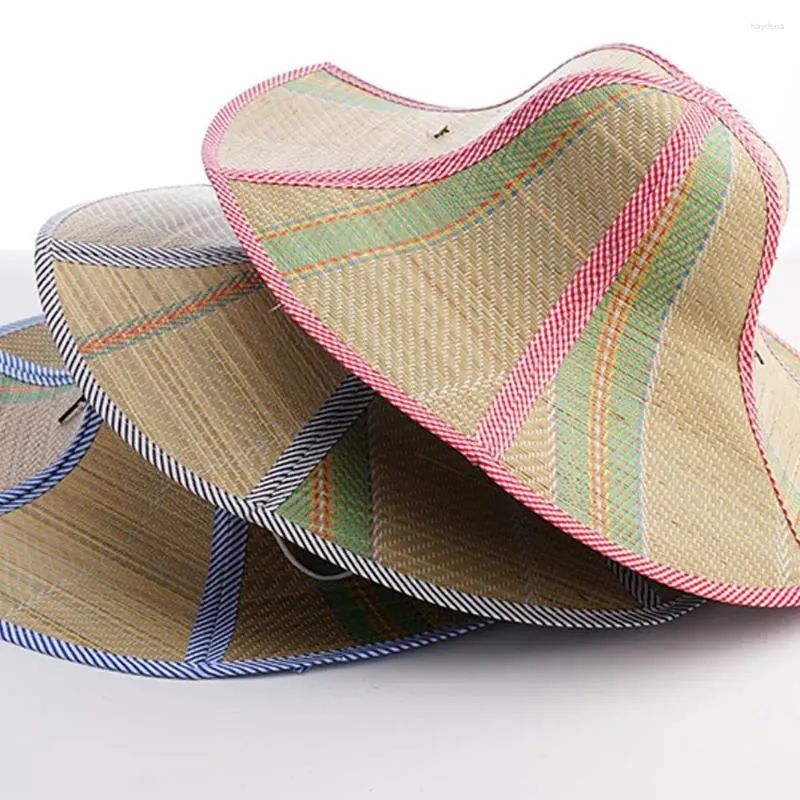 Bérets Chapeau de pêche pliant Protection solaire cordon de paille unisexe Cassin de paille pour les chapeaux de parterres de soleil pour hommes du pêcheur extérieur