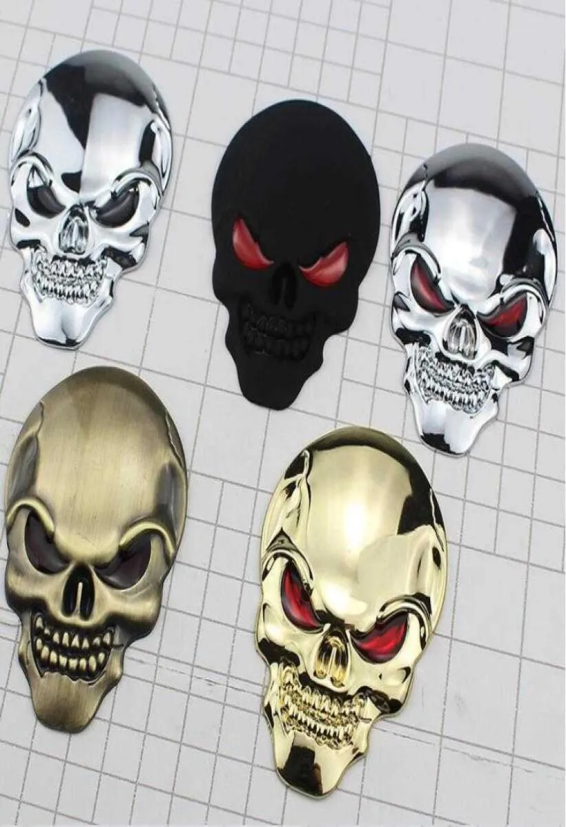 Halloween Car autocollant squelette Skull Os 3D Metal Chrome Car Motor de voiture Logo Emblem Badge Sticker Authops Dhl Nouveau Arrivée Car9673054