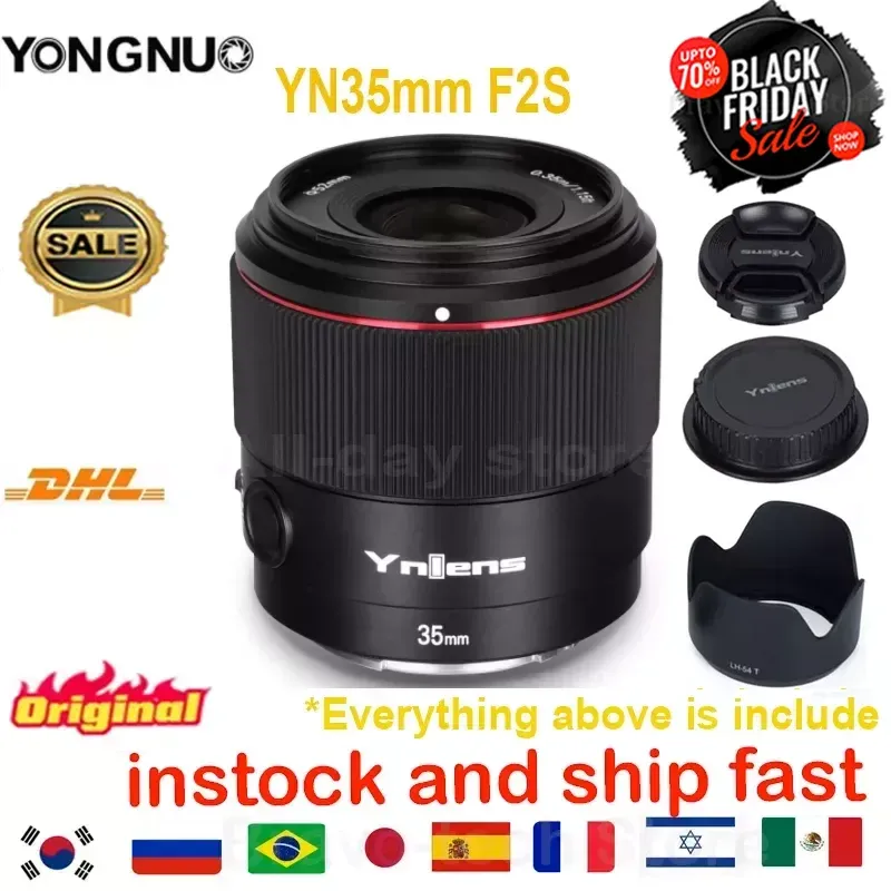 الملحقات yongnuo yn35mm f2s yn85mm df dsm yn50mm تركيز Auto Focus Camera Camera Lens for sony e mount a7ii a6600 a6500 a7rii iii iv a7c