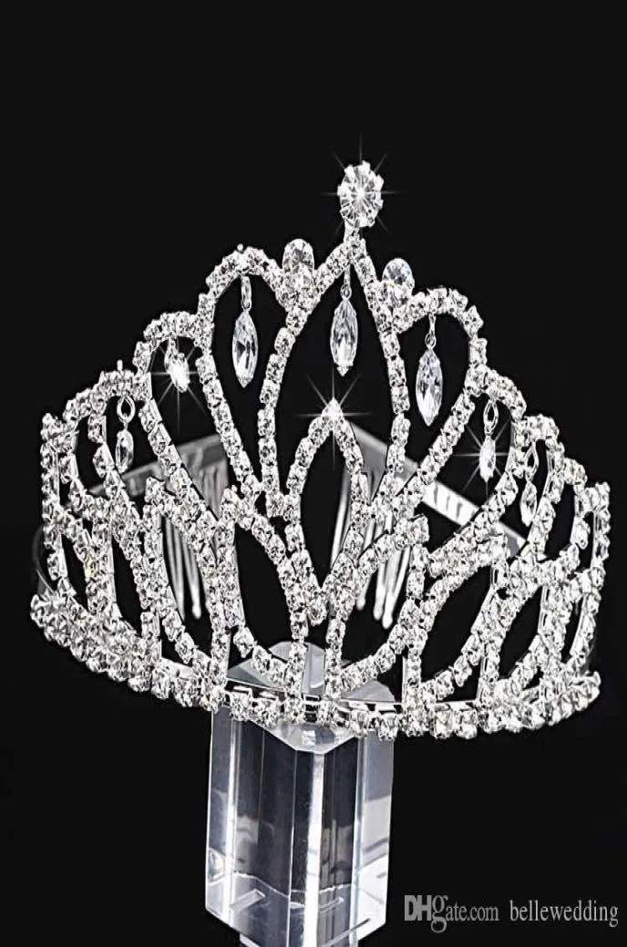 Tiaras de mariée avec strass de mariage bijoux de mariage filles coiffes d'anniversaire Performance Performance Pageant Crystal Crowns Accessor de mariage6305023