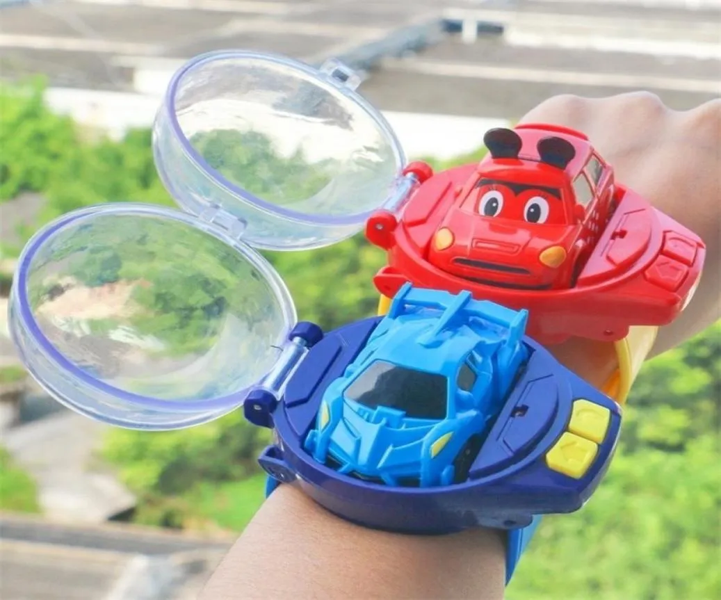 S Mini Cartoon RC Small Car Analog Watch Remote Control Contrôle de détection infrarouge mignon Toys battu pour enfants Gifts 2208159629022