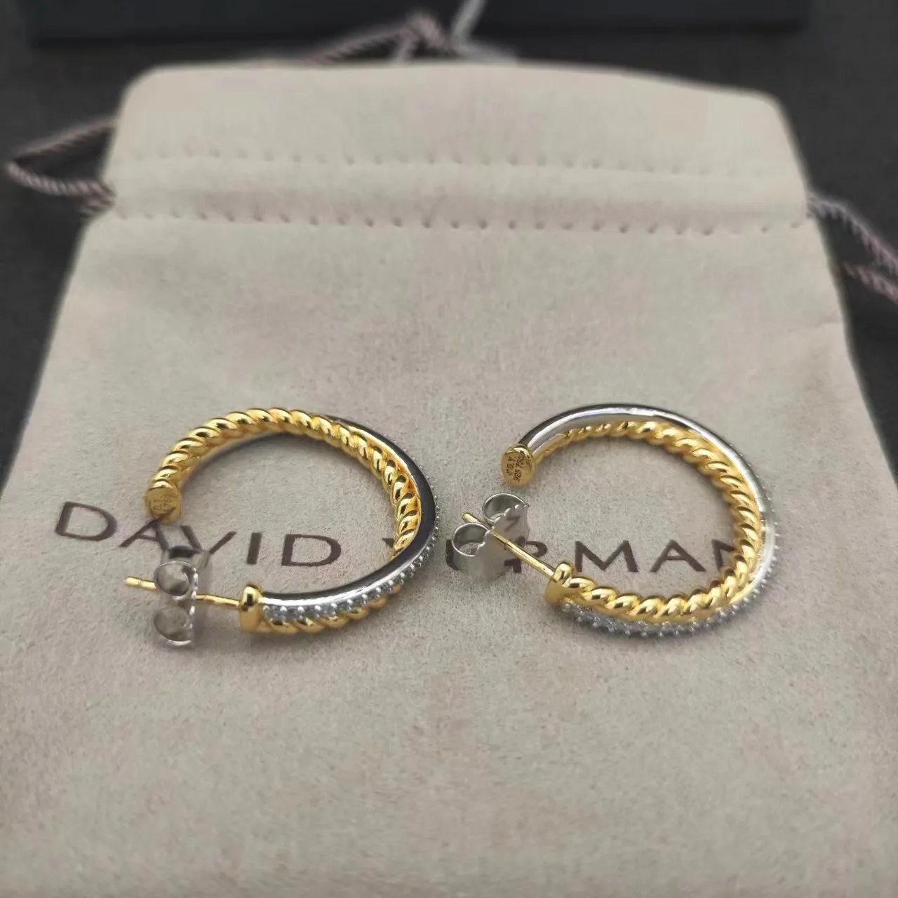 ファッションファッションDavid Yurma Earinng Button Retro Style dy s sier earringsデザイナージュエリー記念日ギフトier