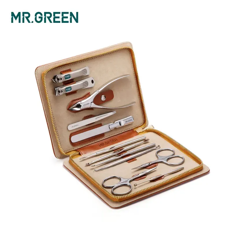 Spielzeug Mr.Green 12 in1 Maniküre Set Edelstahlnagelschneidelschneidchen Utility Manicure Set Werkzeuge Nagelpflege Pflege Kit Nagel Clipper Set