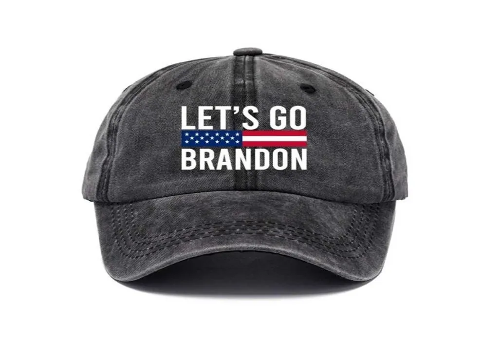 Let039s Go Brandon Ball Hat Anti Biden Funny Humor Baseball Cap Snapbacks US Flag Star Stripes FJB Drukuj dżinsowe czapki Trump 2024 6292782