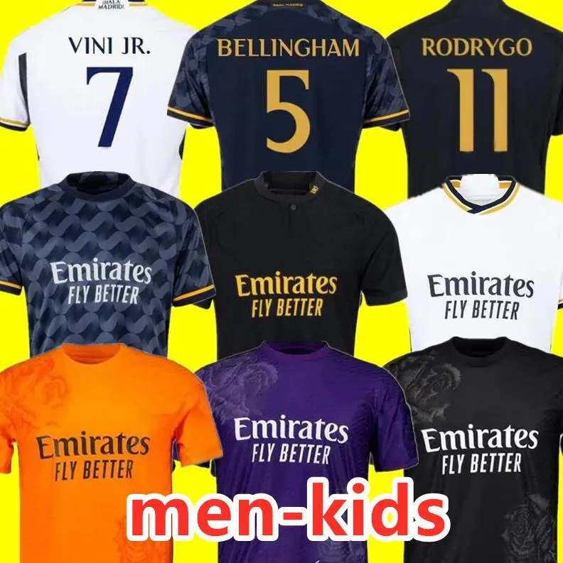 BELLINGHAM 24 25 Soccer Jerseys VINI JR MBAPPE MODRIC Fans Player 2023 2024 Football Shirt Real Madrids Rodrygo CAMAVINGA Camisetas Men Kids Fans Player Y3