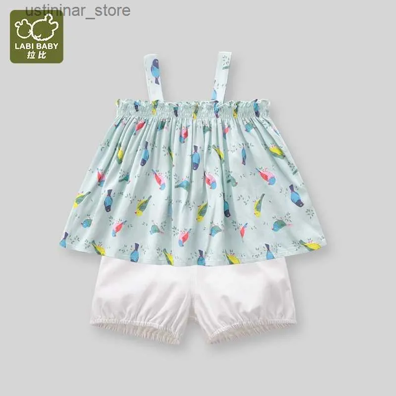 Rompers Labi Baby Cartoon Seveless Outfit新生児の女の子のためのセット夏のジャンプスーツ薄い幼児ボディスーツ幼児服ベビー服l47