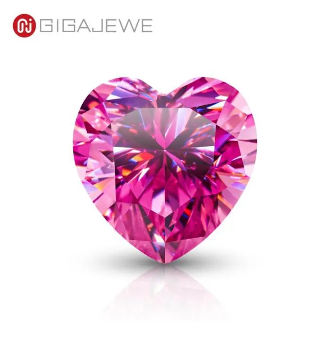 Gigajewe Pink Color Heart Cut VVS1 Moissanite Diamond 034CT för smycken tillverkning7880973