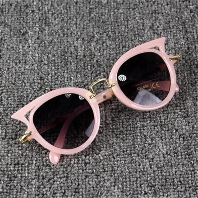 Lunettes de soleil enfants mignons filles florales chat œil enfants verres de lune