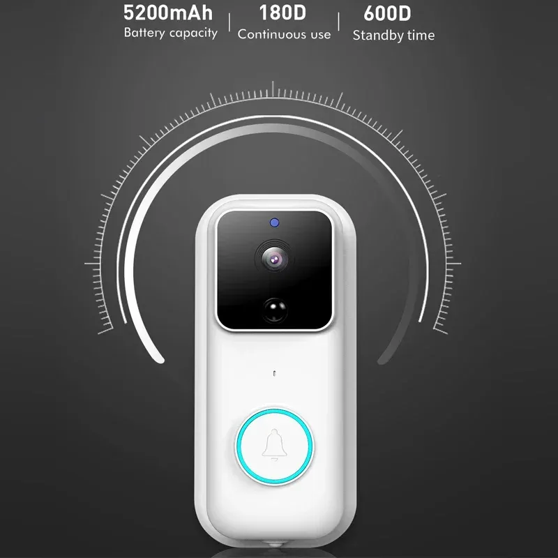 Doorbells 2023 Yeni WiFi Kablosuz Kapı Zil 5G Tuka Su Geçirmez Kendi Kendine Dayalı Kapı Çan Setleri Eve Açık Kinetik Yüzük Zil Kapı Torbarı