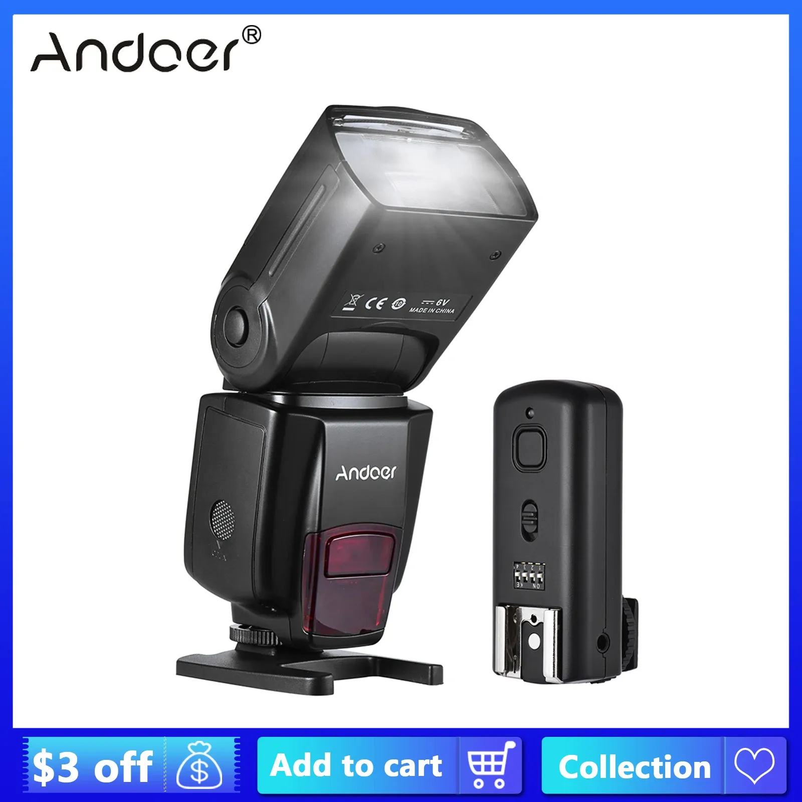 Zubehör Ru Andoer AD560 IV 2.4g Wireless Universal Oncamera Slave Speedlite Flash Light GN50 mit Blitzauslöser für DSLR -Kameras