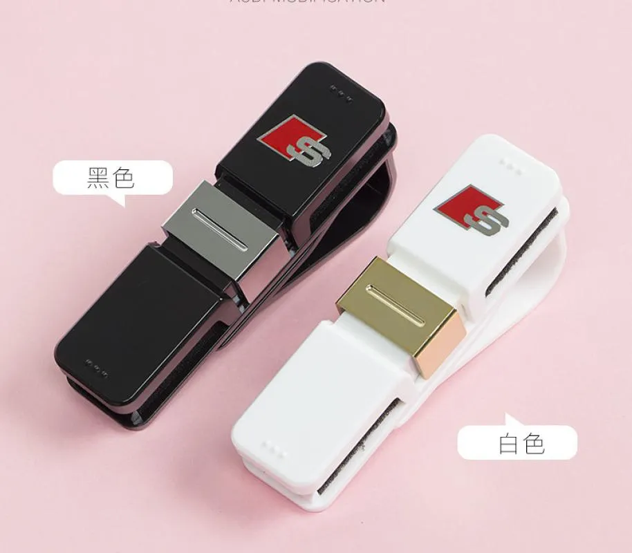 Carmilla Car Sun Visor Glasses Sunglasses Ticket Card Clip Holder for Audi A1 A3 A4 B8 A5 A6 A7 Q3 Q5 Q7 for Seat Accessories5468920