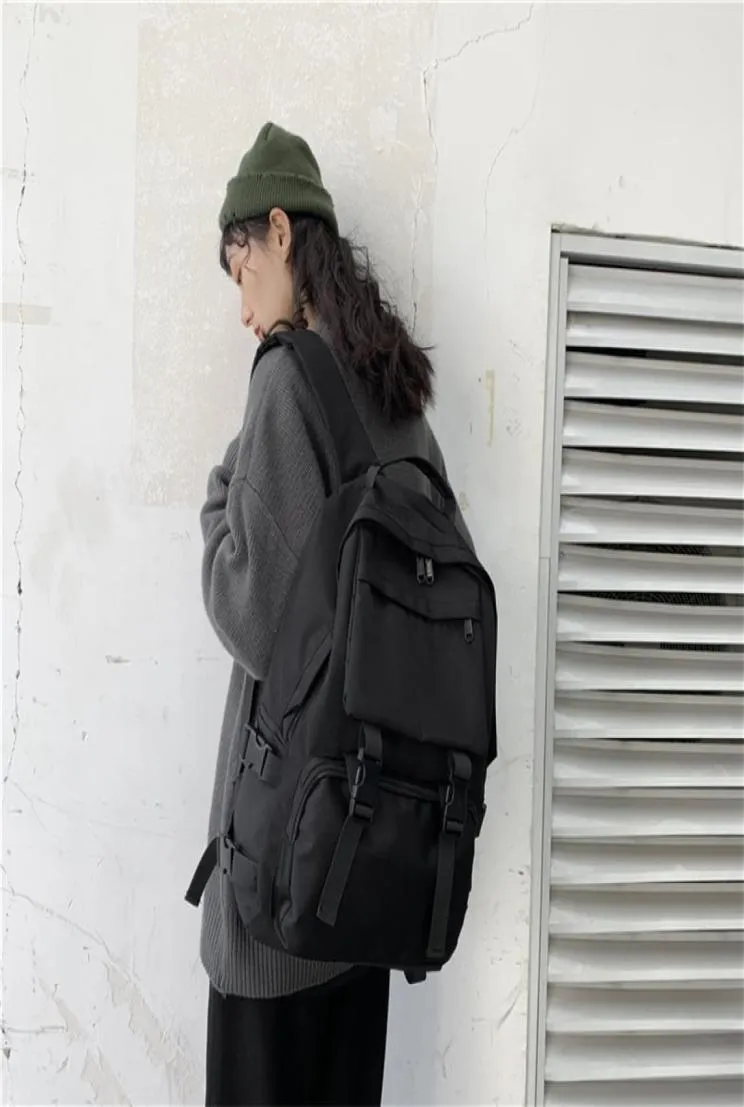 Czarny plecak Nowy trend żeńskie plecak moda dla kobiet plecak wodoodporny duży szkolna torba dla nastoletnich dziewcząt studenckie torby na ramię 211676110