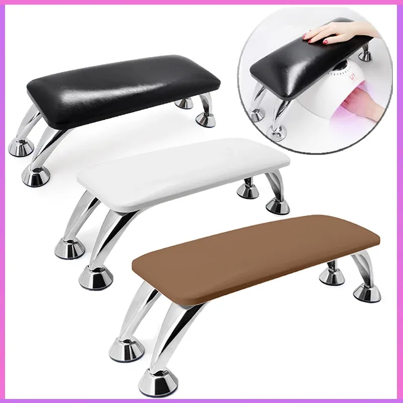 Rests nagelhandstöd äkta läderstativ för manikyr kudde stödbar skrivbord nagel arm vila handledsstöd nagelstylist leveranser