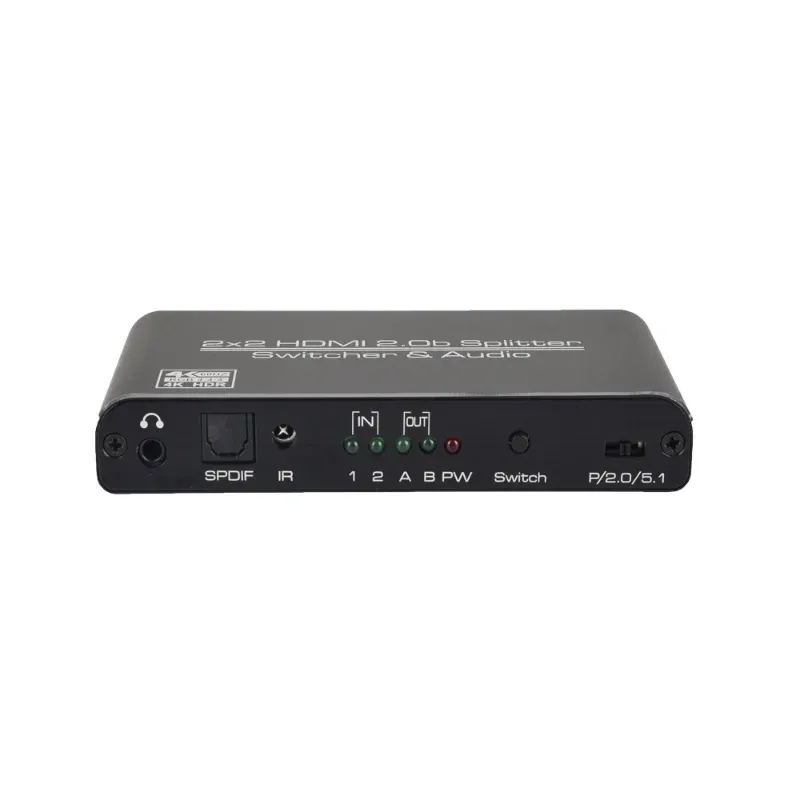 Новый 2024 4K 60 Гц, совместимый с HDMI, 2 в 2 Out HDMI-совместимого 2,0 Switcher 2x2 HDR 3D HDCP2.2 Адаптер для PS3 PS4 Pro Dolby Atmos для