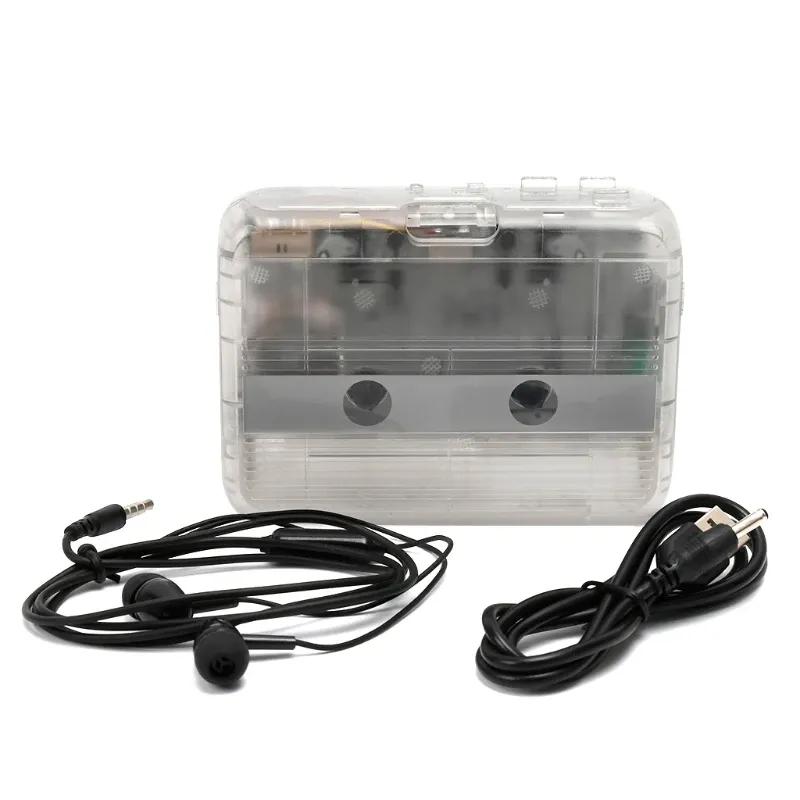 Radio Bluetooth -Sender Stereo transparenter Kassette Player mit FM Radio AutoVervers Funktion tragbarer Bluetooth -Kassetten -Player