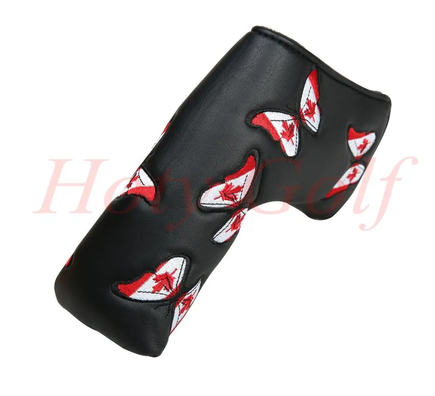 Hela golfutrustning Nya Kanada Black Butterfly Golf Cover Golf Putter Headcover Club Cover 1PC2113461