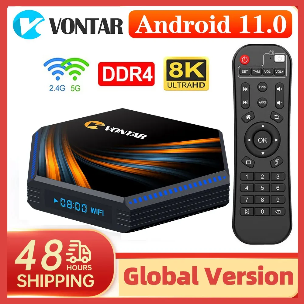 BOX VONTAR KK MAX SMART TV BOX ANDROID 11 8GB RAM 128GB ROM ROCKCHIP RK3566サポート4K 60FPS USB3.0セットトップボックス8GB/64GB 4GB/32GB