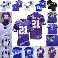 American College Football Wear Kansas State Wildcats KSU Football Jersey NCAA College Adrian Martinez Deuce Vaughn Cincere Mason Moore DJ Giddens Knowles Nelson Gr