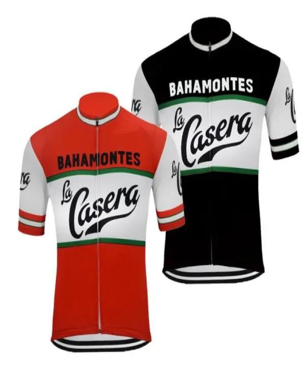 Bahamontes Retro Black Cycling Jersey Men Pro Team Summer Summer Clain Road Road Bicycle Red Cycling Clothing1296893