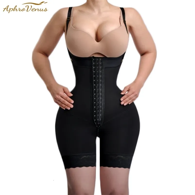 Fajas Colombianas women body hourglass girdle rib-height mid-leg tummyコントロールウエストトレーナー圧縮フックアイズシェイプウェア240312
