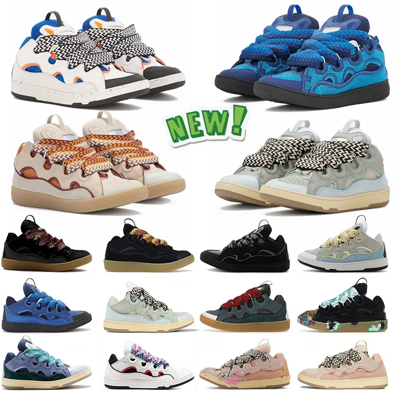 2024 Neue Lavinas Designer lässige Schuhe Curb Mens Women Sneaker Lavines Schuhe Femmes Echtes Lederkalfkalfell -geprägte Nappa Lavins Plattform Dhgates Tennis