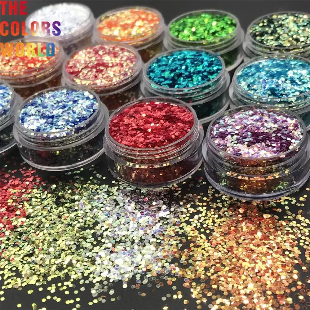 Glitter TCT707 Strong Bright Iridescent Rainbow Hexagon Nail Glitter Decoration Manicure Body Painting Resin Craft Accessories Supplier