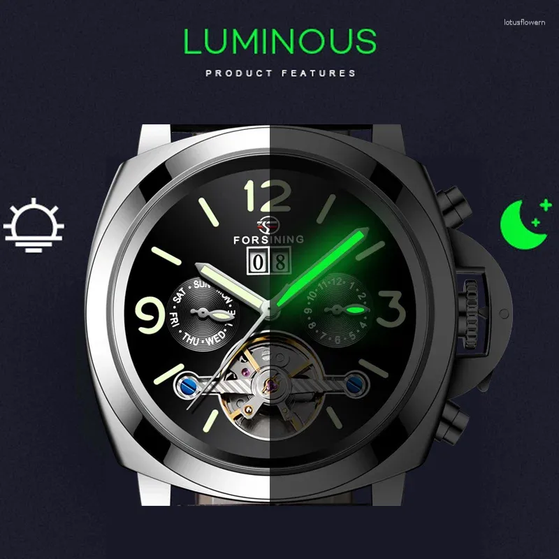 Men s Automatic Mechanical Wristwatches Forsining A005 Luminous Skeleton Tourbillon 2024